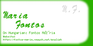 maria fontos business card